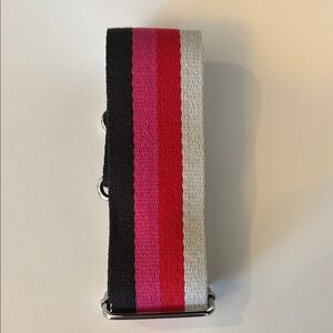 NWT Striped Black, Pink, Red and White Crossbody Strap